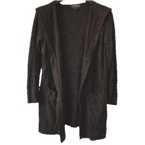 Barefoot Dreams Cozychic Lite Relaxed Hooded Cardi With Pockets Brown Size S